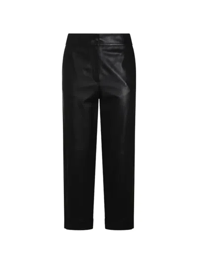 Ports 1961 Leather Straight-leg Trousers In Black