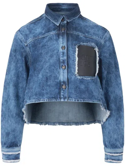 Ports 1961 Logo-appliqué Denim Shirt In Blue