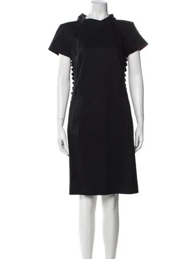 Pre-owned Ports 1961 Mock Neck Knee-length Dress In Gray