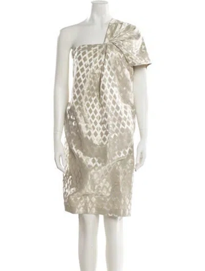 Pre-owned Ports 1961 One-shoulder Knee-length Dress In Neutral
