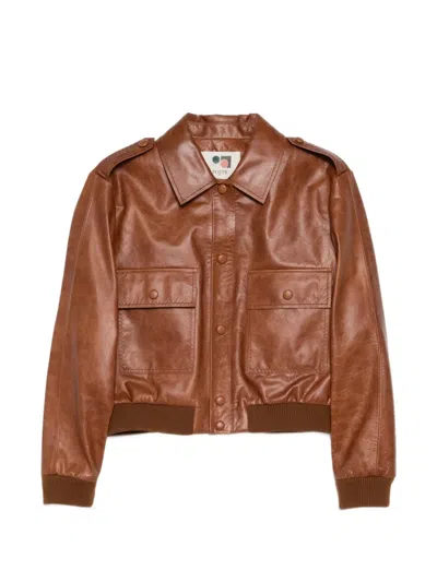 Ports 1961 Patch Pocket Leather Jacket In Multi