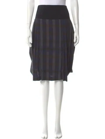 Pre-owned Ports 1961 Plaid Print Knee-length Skirt In Blue