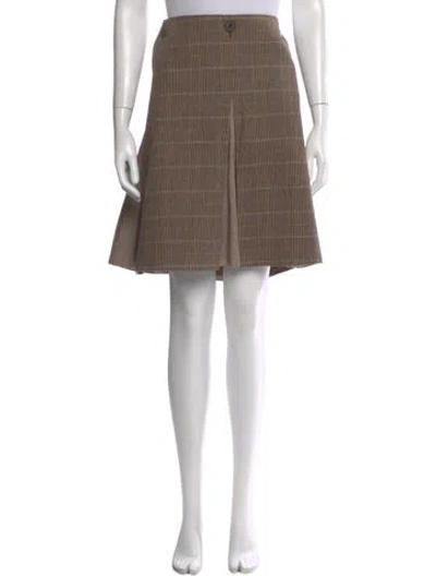 Pre-owned Ports 1961 Plaid Print Knee-length Skirt In Neutral