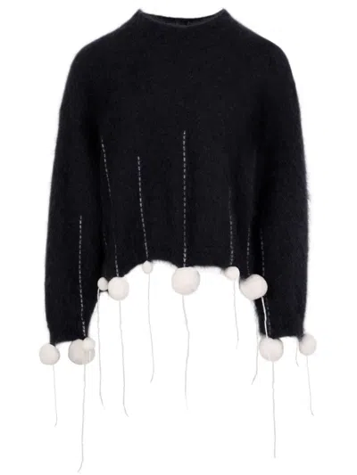 Ports 1961 Pom Pom Mohair-blend Jumper In Black