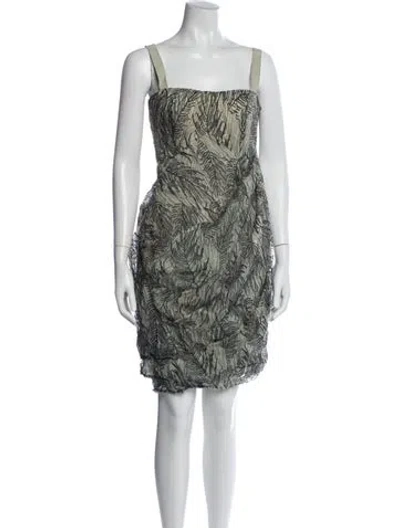 Pre-owned Ports 1961 Printed Knee-length Dress In White