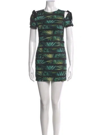 Pre-owned Ports 1961 Printed Mini Dress In Green
