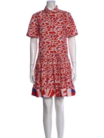 Pre-owned Ports 1961 Printed Mini Dress In Red