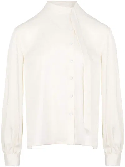 Ports 1961 Scarf-detail Long-sleeve Shirt In White