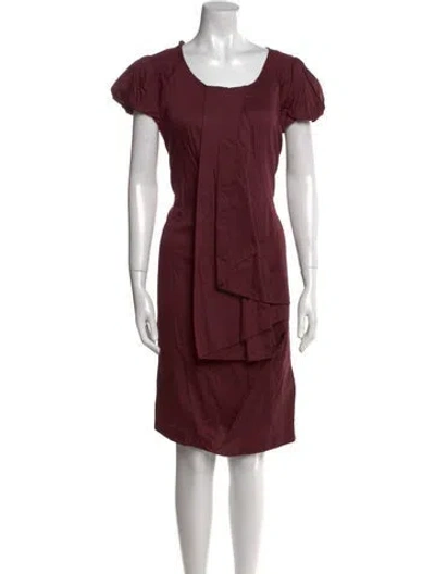 Pre-owned Ports 1961 Scoop Neck Knee-length Dress In Burgundy