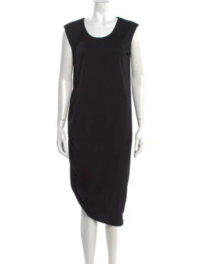 Pre-owned Ports 1961 Scoop Neck Midi Length Dress In Black