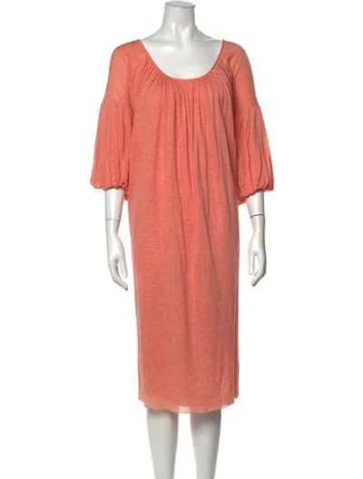 Pre-owned Ports 1961 Scoop Neck Midi Length Dress In Red