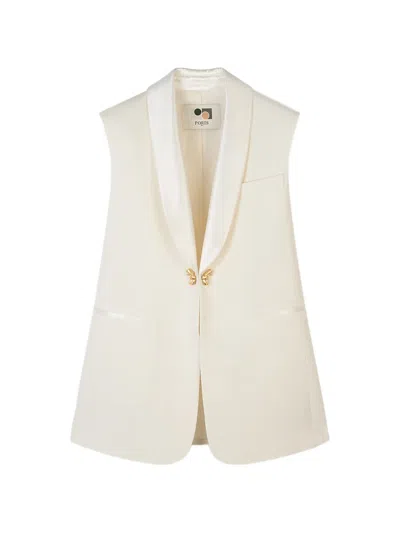 Ports 1961 Shawl-collar Sleeveless Blazer In White
