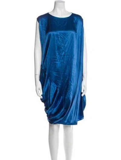 Pre-owned Ports 1961 Silk Knee-length Dress In Blue