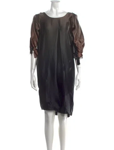 Pre-owned Ports 1961 Silk Knee-length Dress In Blue