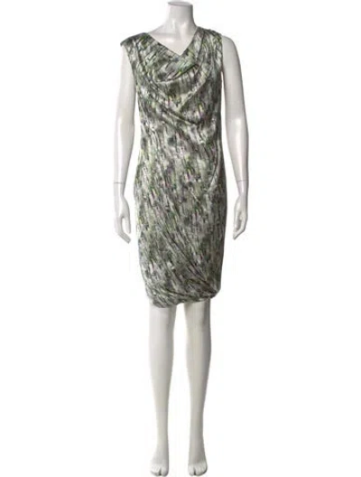 Pre-owned Ports 1961 Silk Knee-length Dress In Green