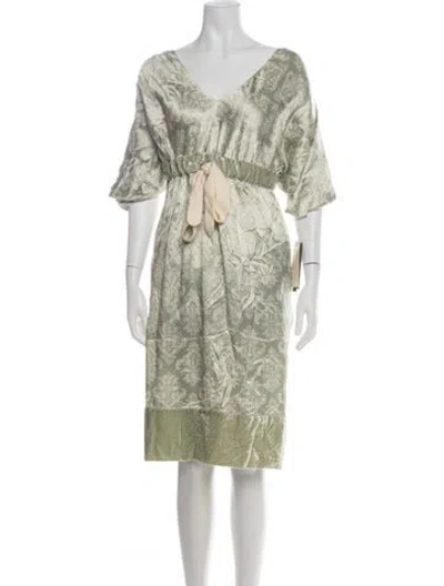 Pre-owned Ports 1961 Silk Knee-length Dress W/ Tags In Green