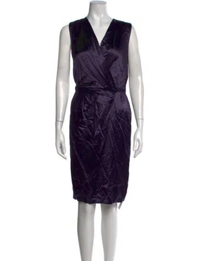 Pre-owned Ports 1961 Silk Knee-length Dress W/ Tags In Purple