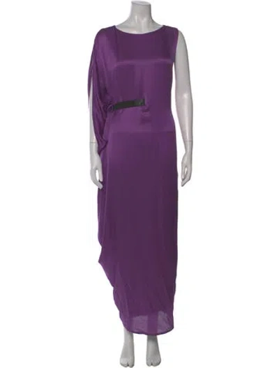 Pre-owned Ports 1961 Silk Long Dress In Purple