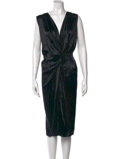 Pre-owned Ports 1961 Silk Midi Length Dress In Black