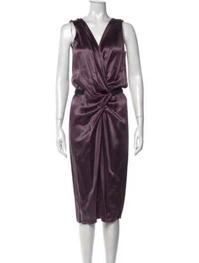 Pre-owned Ports 1961 Silk Midi Length Dress In Purple