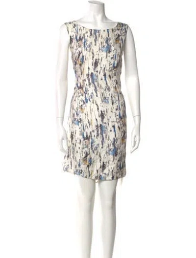 Pre-owned Ports 1961 Silk Mini Dress In White