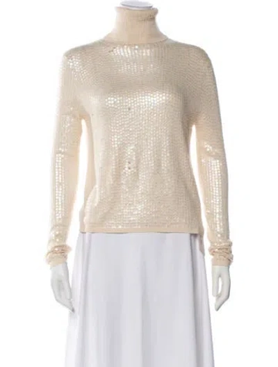 Pre-owned Ports 1961 Silk Patterned Sweater In Neutral