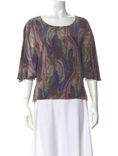 Pre-owned Ports 1961 Silk Printed Blouse In Purple