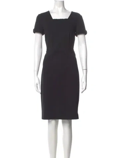 Pre-owned Ports 1961 Square Neckline Knee-length Dress In Gray