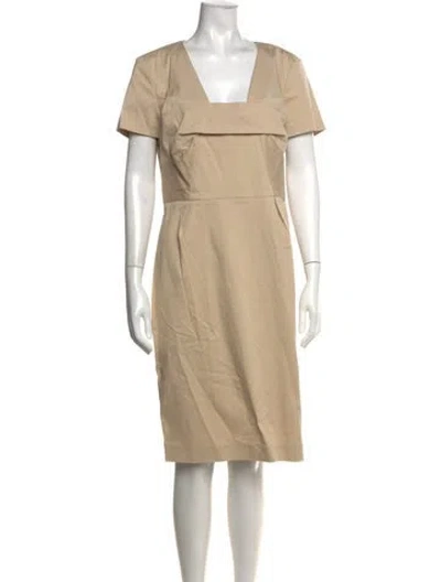 Pre-owned Ports 1961 Square Neckline Knee-length Dress W/ Tags In Neutral