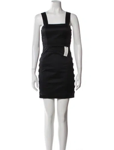 Pre-owned Ports 1961 Square Neckline Mini Dress In Black