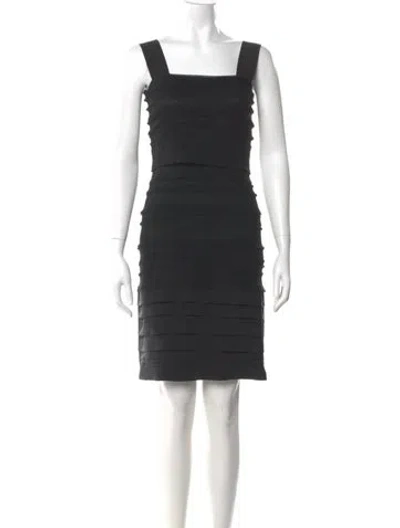 Pre-owned Ports 1961 Square Neckline Mini Dress In Black
