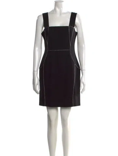 Pre-owned Ports 1961 Square Neckline Mini Dress In Black