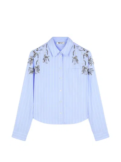 Ports 1961 Striped Embellished Shirt In Blue