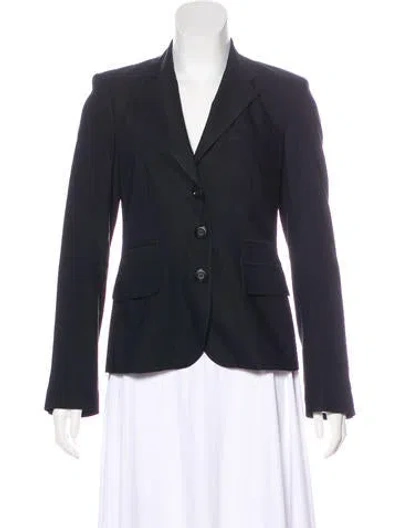 Pre-owned Ports 1961 Structured Wool-blend Blazer In Black