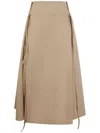 Ports 1961 Stylish Ribbon Midi Skirt In Neutrals