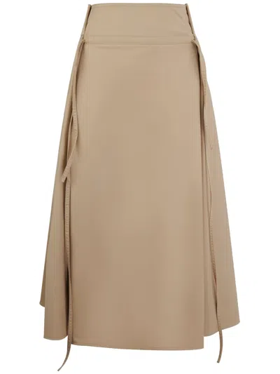 Ports 1961 Stylish Ribbon Midi Skirt In Neutrals