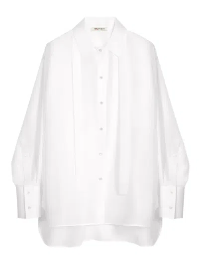 Ports 1961 Tie-detail Cotton Shirt In White