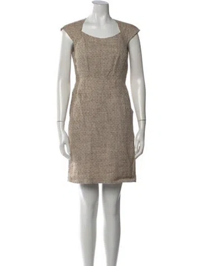 Pre-owned Ports 1961 Tweed Pattern Knee-length Dress In Neutral