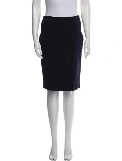 Pre-owned Ports 1961 Virgin Wool Knee-length Skirt In Blue