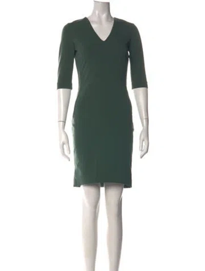 Pre-owned Ports 1961 V-neck Knee-length Dress In Green