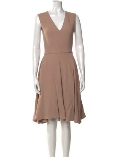 Pre-owned Ports 1961 V-neck Knee-length Dress In Neutrals