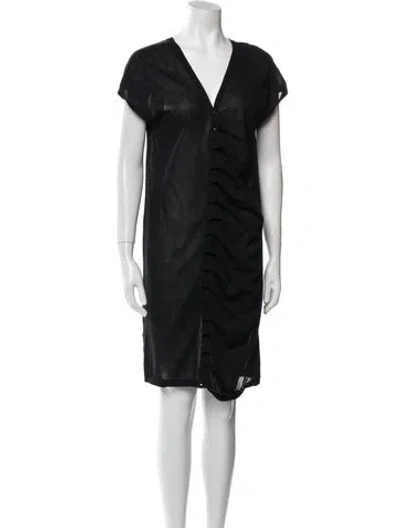 Pre-owned Ports 1961 V-neck Mini Dress In Black