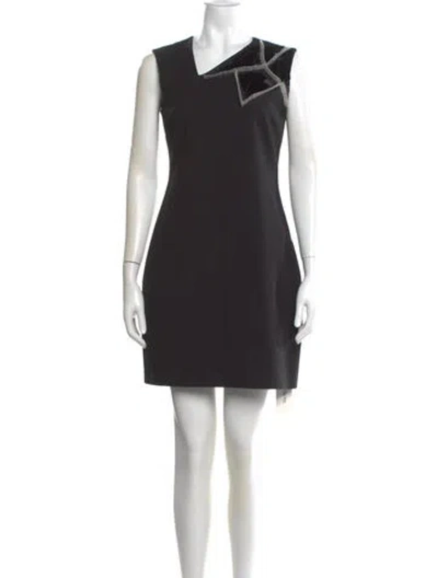 Pre-owned Ports 1961 V-neck Mini Dress In Black