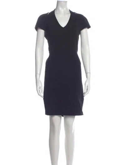 Pre-owned Ports 1961 V-neck Mini Dress In Blue