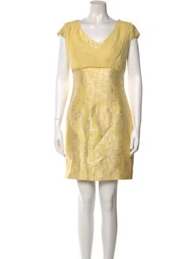 Pre-owned Ports 1961 V-neck Mini Dress In Neutral