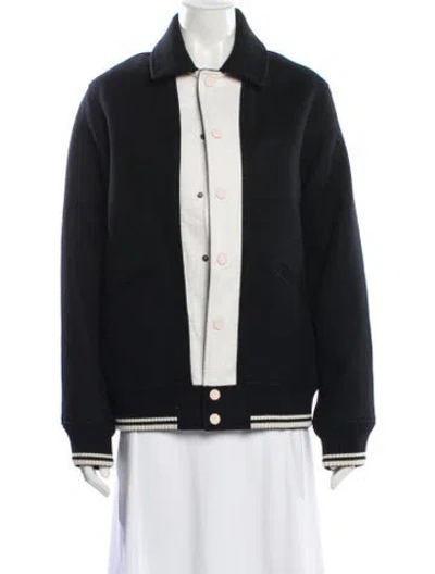 Pre-owned Ports 1961 Wool Bomber Jacket In Black