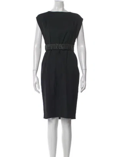 Pre-owned Ports 1961 Wool Knee-length Dress In Black