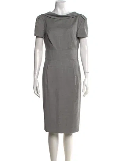 Pre-owned Ports 1961 Wool Knee-length Dress In Gray