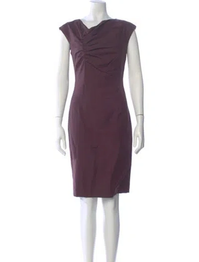 Pre-owned Ports 1961 Wool Knee-length Dress In Purple