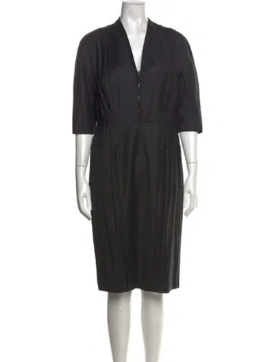 Pre-owned Ports 1961 Wool Knee-length Dress W/ Tags In Gray